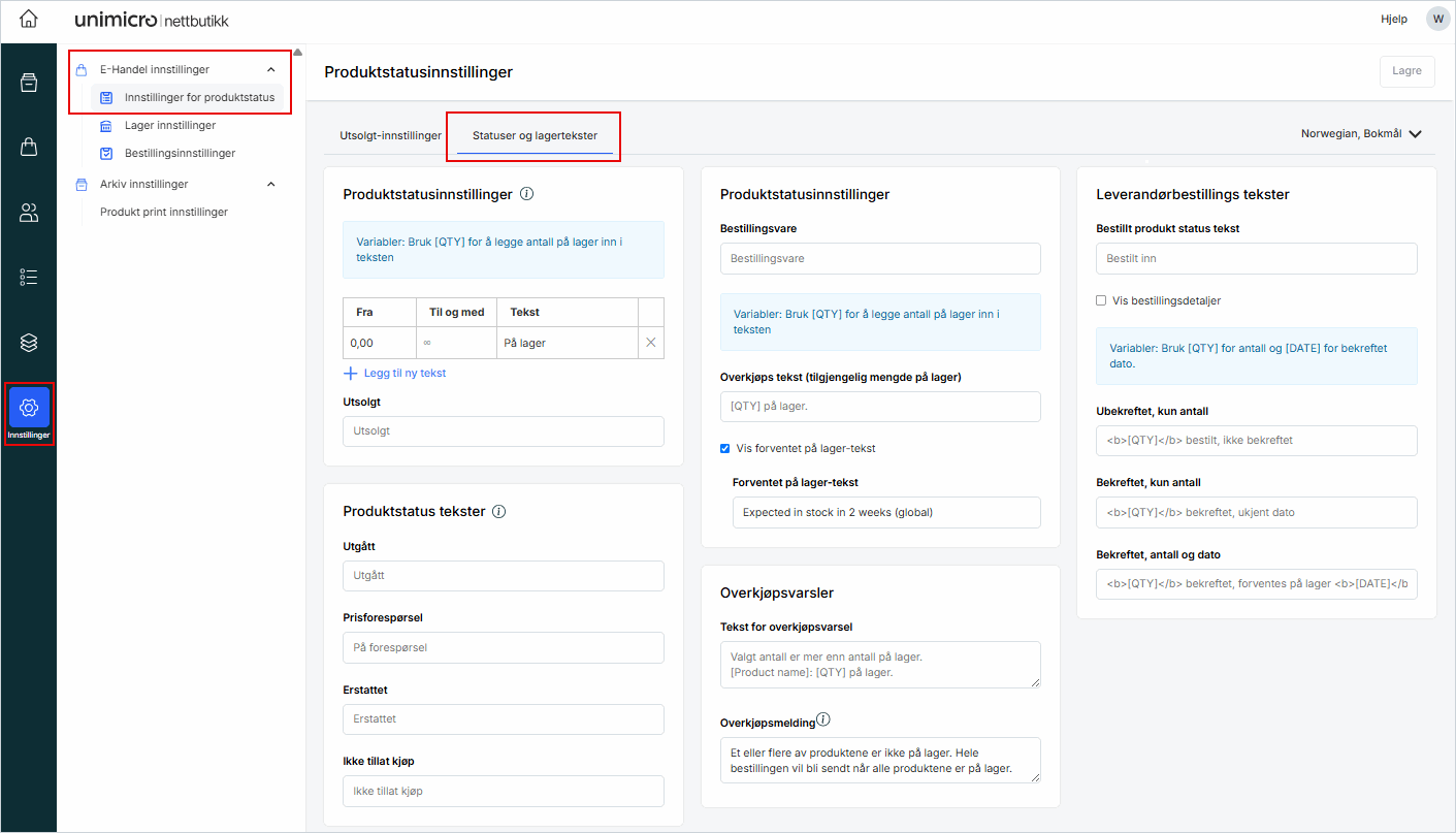 Status og lager tekster.png Status og lager tekster.png
