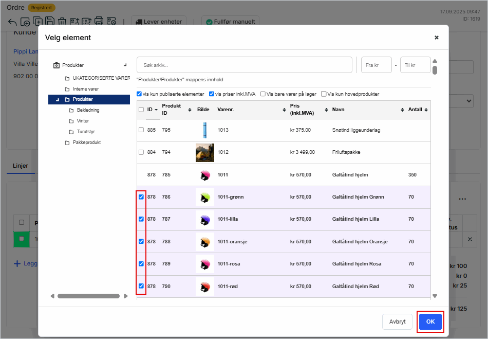 Sett hake ved flere produkter.png Sett hake ved flere produkter.png